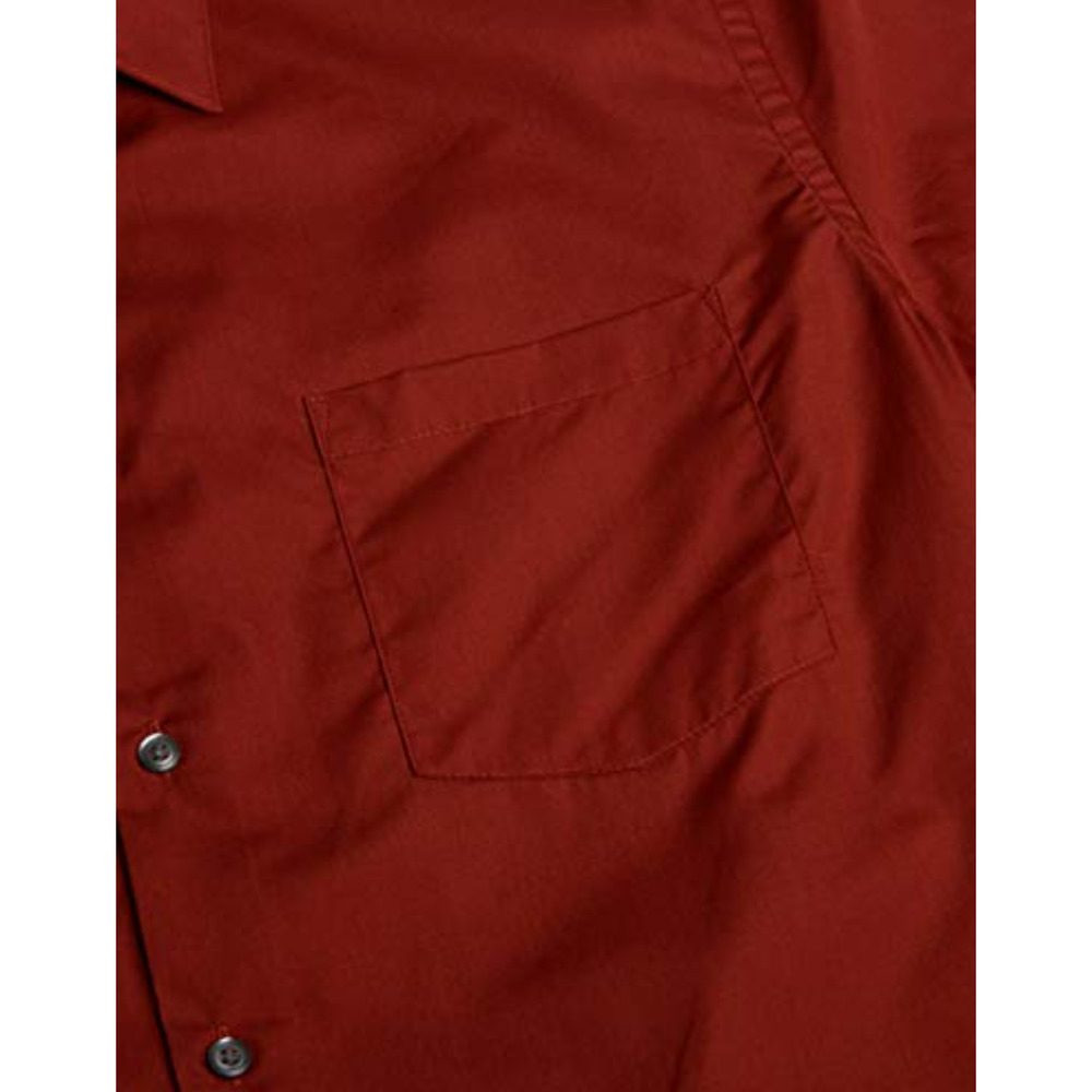 Van Heusen Men Athletic Fitted Poplin Dress Shirt Persimmon Size 15 32/33 M - Picture 3 of 4